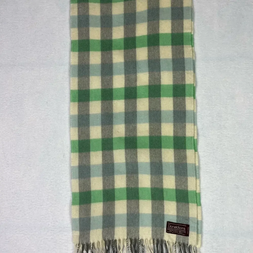 Donaldson's Scarf Men's Unisex Checkered 100% Lambswool Made in Germania